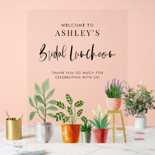Panneau En Acrylique Plantes en pot bohèmes pour un déjeuner de mariage