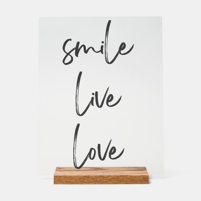 Panneau En Acrylique Plaque acrylique Smile, Live, Laugh - Inspira (Recto)