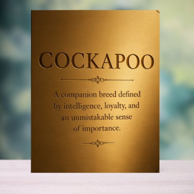 Panneau En Acrylique Plaque Cadeau Définition Cockapoo – Propriétaire d (Neutre)