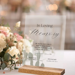 Panneau En Acrylique Plaque de mariage élégante en acrylique à la mémoi