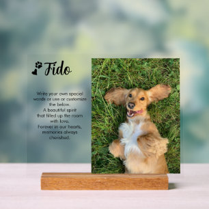 Panneau En Acrylique Plaque de photo personnalisée pour chien, chat et