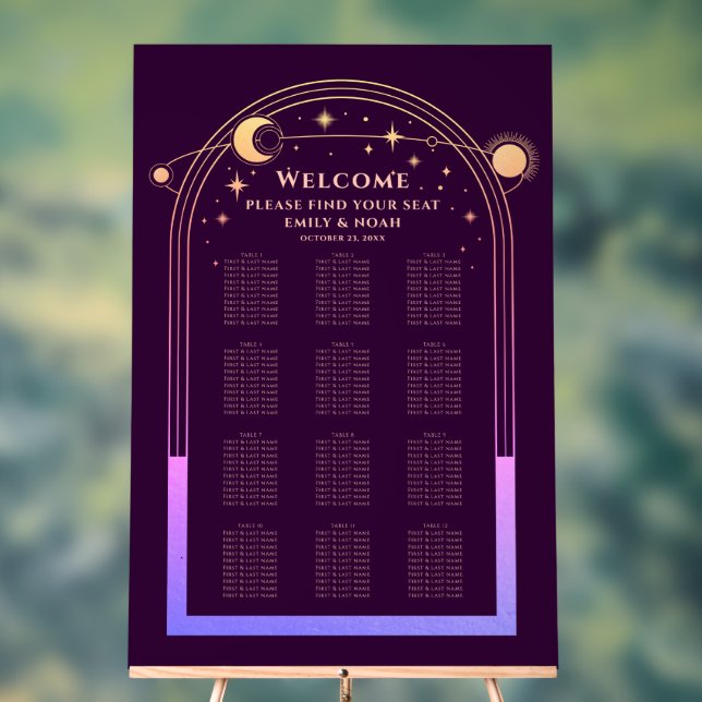 Panneau En Acrylique Plum arc-en-ciel mystique Sun Moon Stars Mariage (Neutre)