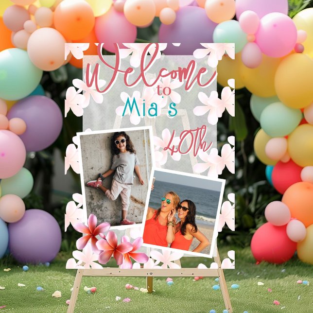 Panneau En Acrylique Plumeria Fleurs Photo Anniversaire Bienvenue (Créateur téléchargé)