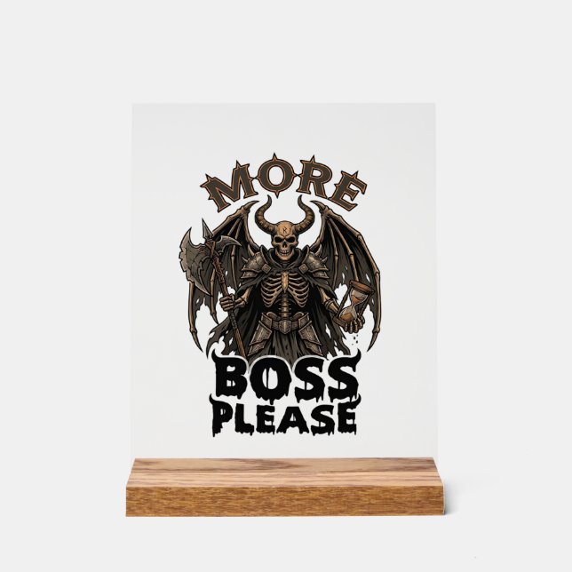 Panneau En Acrylique Plus de Boss S'il Vous Plaît Halloween Démon Squel (Recto)