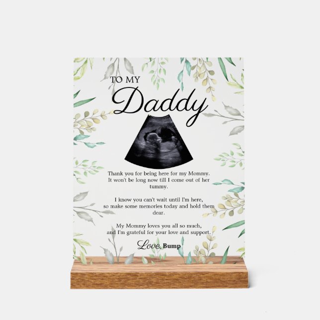 Panneau En Acrylique Poème de croix papa attendu (Recto)