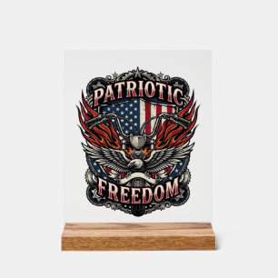 Panneau En Acrylique Poignées de vélo Liberté Patriotique Route Liberté