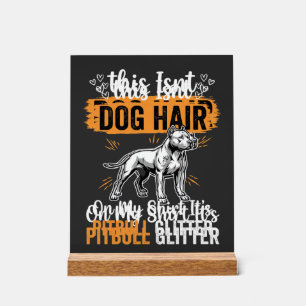 Panneau En Acrylique Poils de chien Pitbull Pailleté Drôle de chien