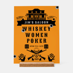 Panneau En Acrylique Poker Wild West Americana