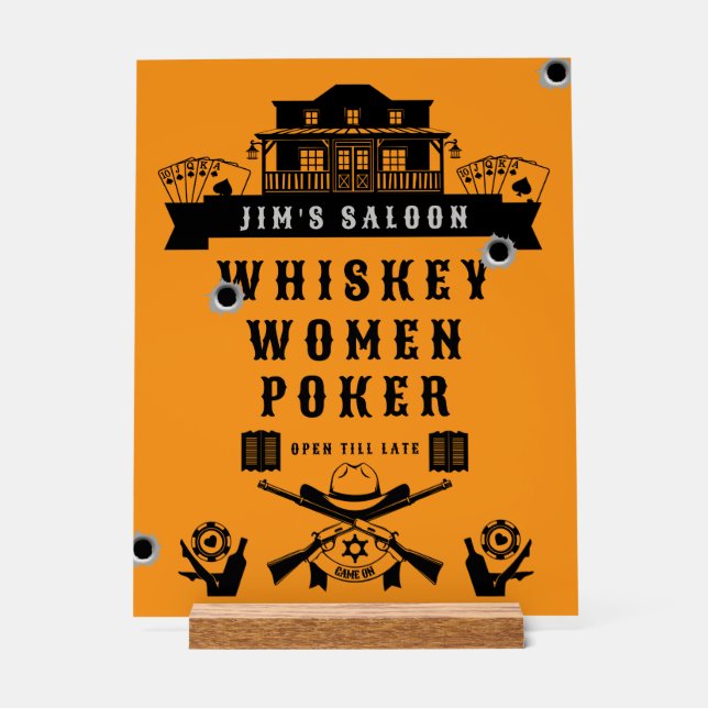 Panneau En Acrylique Poker Wild West Americana (Recto)