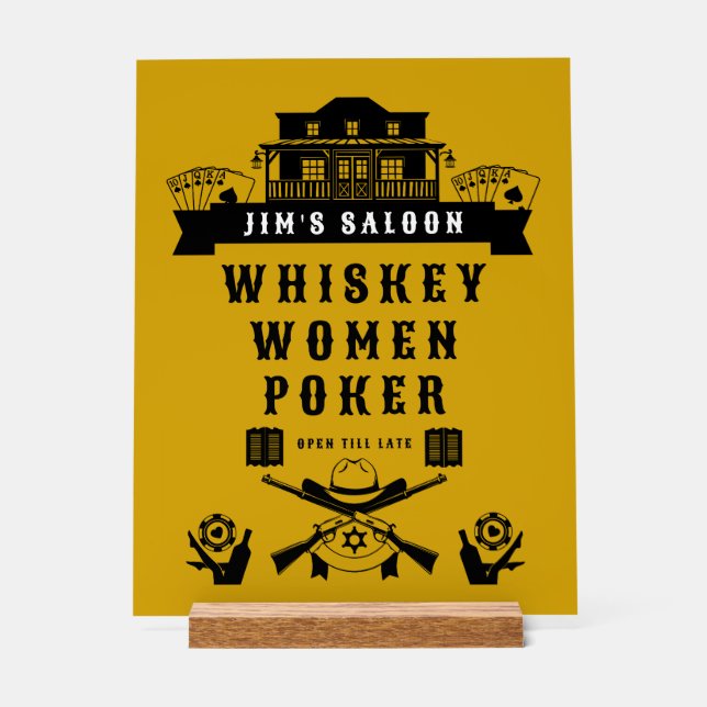 Panneau En Acrylique Poker Wild West Americana (Recto)