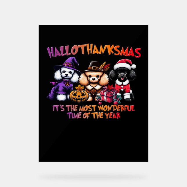 Panneau En Acrylique Poodween Thanksgiving Noël Classique T- (Recto)