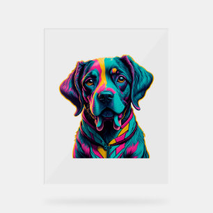 Panneau En Acrylique Pop Art chien pour ajouter du plaisir et de la cou
