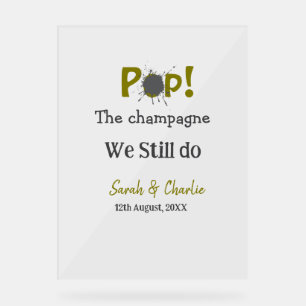 Panneau En Acrylique Pop le champagne nous faisons encore or gris coupl