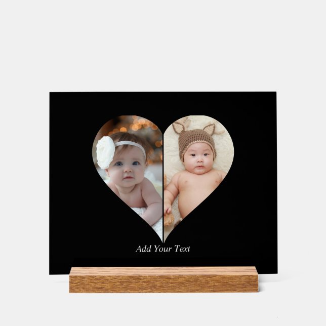 Panneau En Acrylique Poster de collage photo en forme de coeur 2 (Recto)