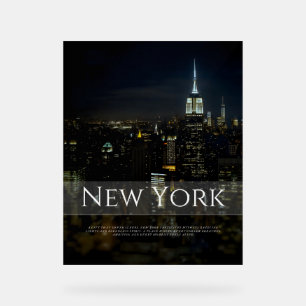 Panneau En Acrylique Poster de New York City Skyline - Modern Wall Art 
