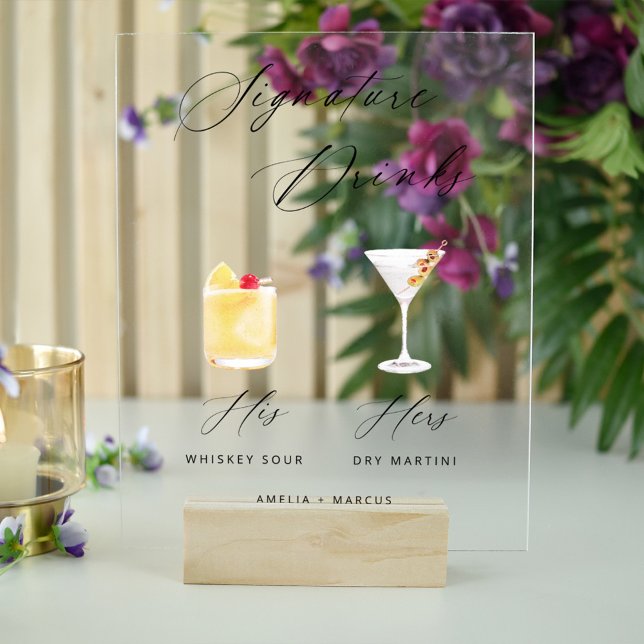 Panneau En Acrylique Poster des boissons signées design et chic (Créateur téléchargé)