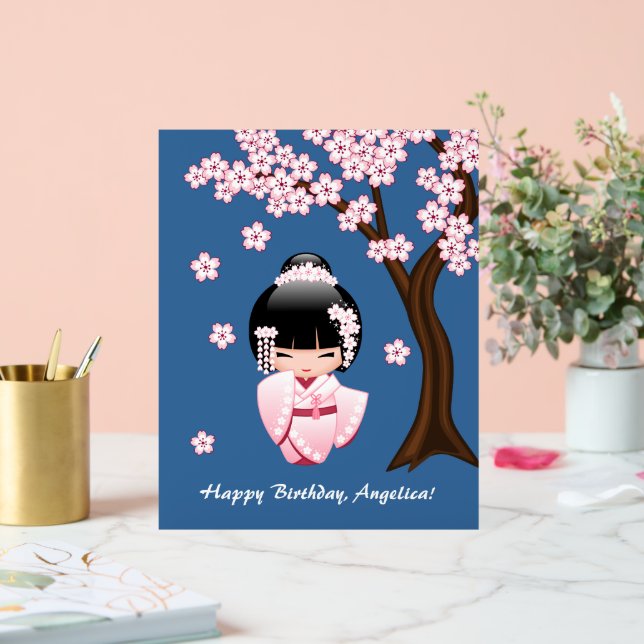 Panneau En Acrylique Poupée blanche Kimono Kokeshi - mignonne Geisha Gi (Mariage)