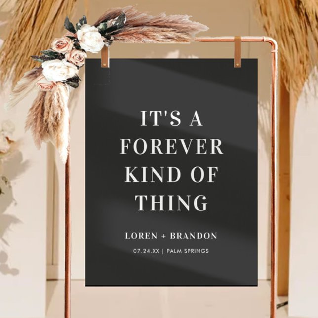 Panneau En Acrylique Pour toujours quelque chose Mariage Black Welcome (Créateur téléchargé)