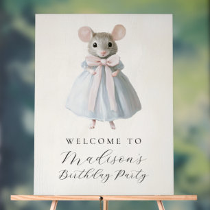 Panneau En Acrylique Premier Anniversaire Mouse Whimsical Victorian Ann