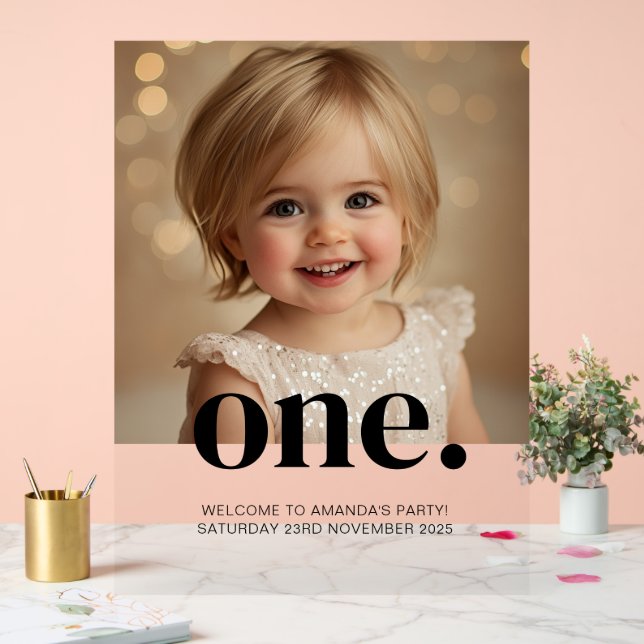 Panneau En Acrylique Premier Bithday Photo Acrylique Connexion Brown &  (Mariage)