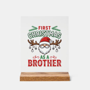 Panneau En Acrylique Premier Noël en tant que frère Santa Gnome