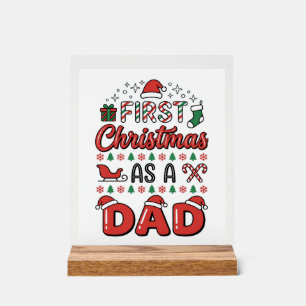 Panneau En Acrylique Premier Noël Papa Fête
