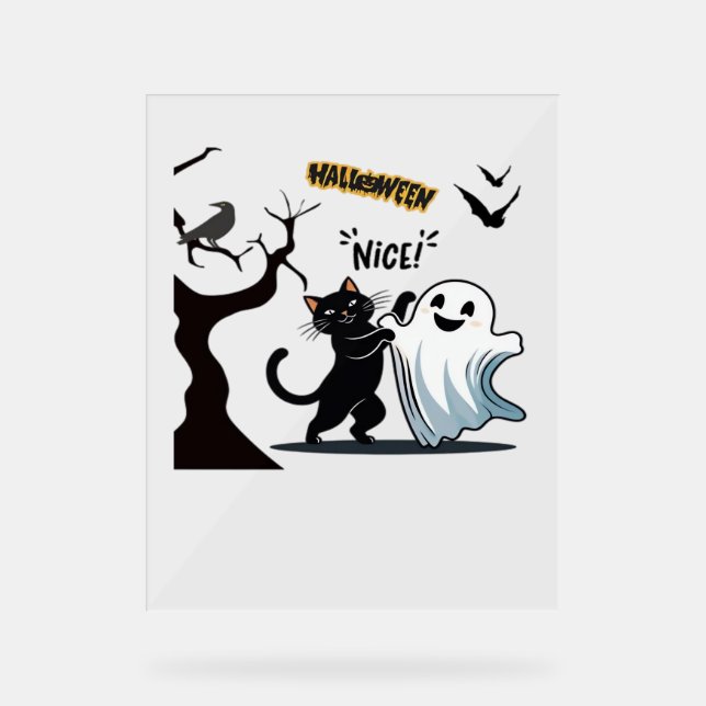 Panneau En Acrylique Préparez-vous à une fête d'Halloween niçois tactil (Recto)