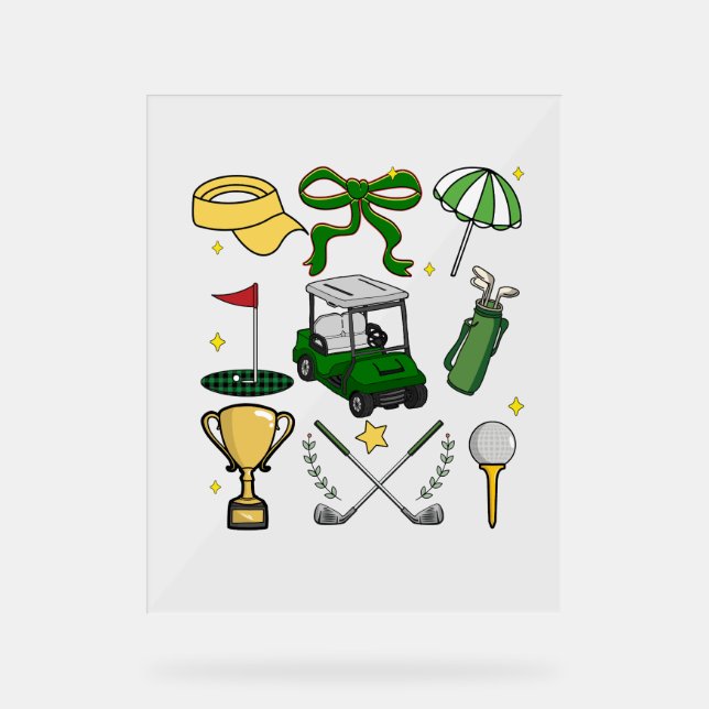 Panneau En Acrylique Preppy Golf Coquette (Recto)