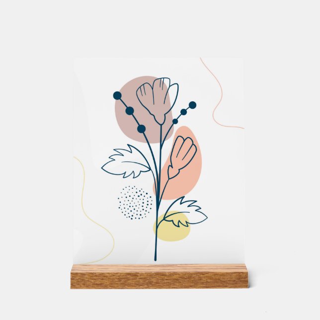 Panneau En Acrylique Présentation de l'affiche de fleurs (Recto)