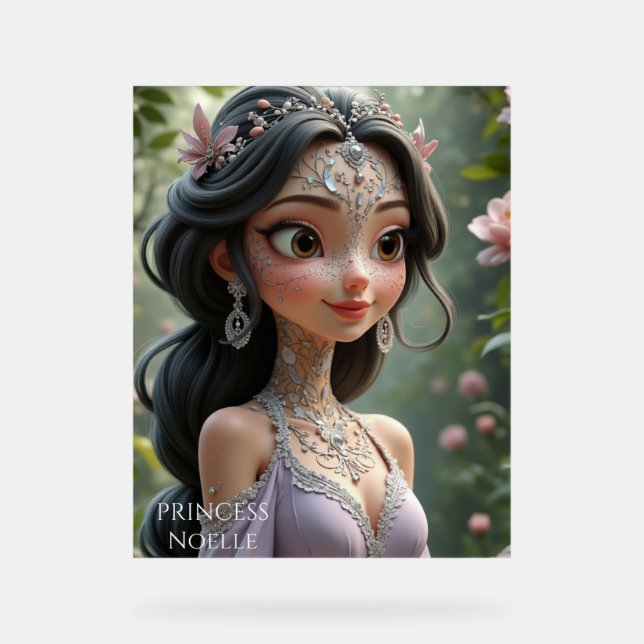 Panneau En Acrylique Princesse Noelle : Grâce Enchantée (Recto)