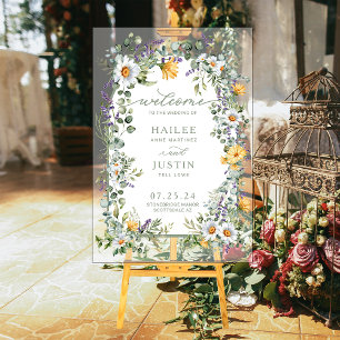 Panneau En Acrylique Printemps mariage coloré Fleur sauvage Floral Bien