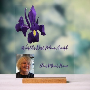 Panneau En Acrylique Prix de la meilleure maman du monde Iris