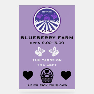 Panneau En Acrylique Promotion U-Pick Blueberry Farm