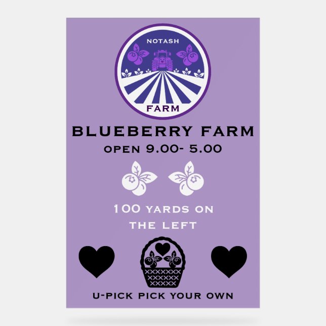 Panneau En Acrylique Promotion U-Pick Blueberry Farm (Recto)