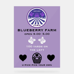 Panneau En Acrylique Promotion U-Pick Blueberry Farm