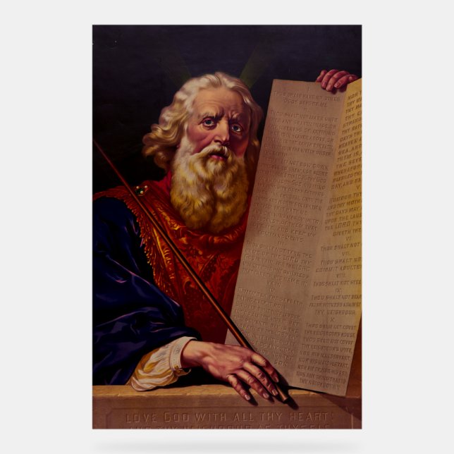 Panneau En Acrylique Prophet Moses on Mount Sinai – High-Fidelity Epic  (Recto)