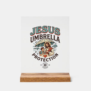 Panneau En Acrylique Protection de parapluie de Jésus Protection de par
