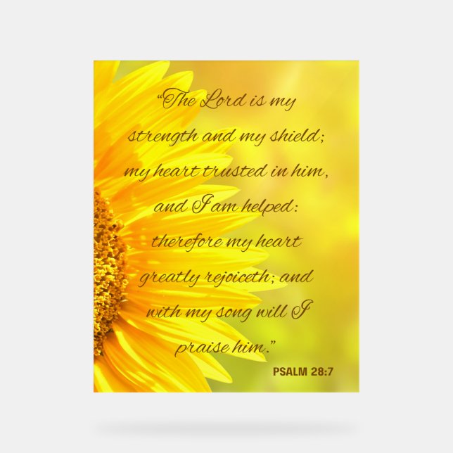 Panneau En Acrylique Psalm 28:7 Acrylic Sign - "The Lord is... (Recto)