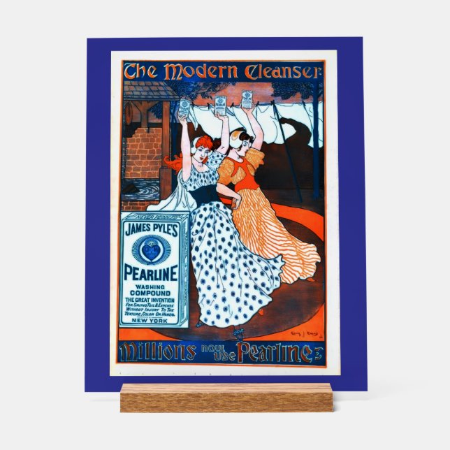 Panneau En Acrylique "Publicité ancienne pour Pearline Cleanser" (Recto)