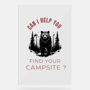 Panneau En Acrylique Puis-Je Vous Aider À Trouver Votre Camping ? - Our