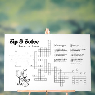 Panneau En Acrylique Puzzle de mots croisés de mariage personnalisé