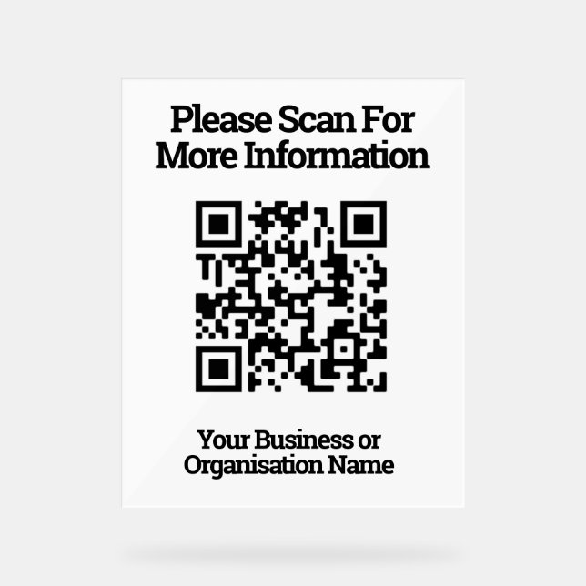 Panneau En Acrylique QR Code Design information (Recto)