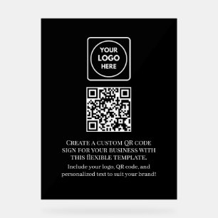 Panneau En Acrylique QR noir personnalisé Logo professionnel d'entrep