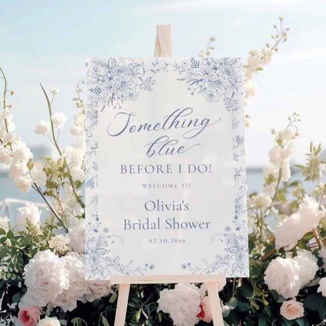 Panneau En Acrylique Quelque Chose de Bleu Bienvenue à la Fête de Marié (Créateur téléchargé)