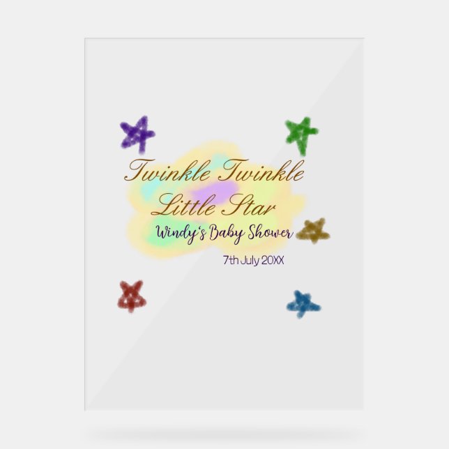 Panneau En Acrylique Rainbow clouds twinkle Twinkle Little Star baby (Recto)