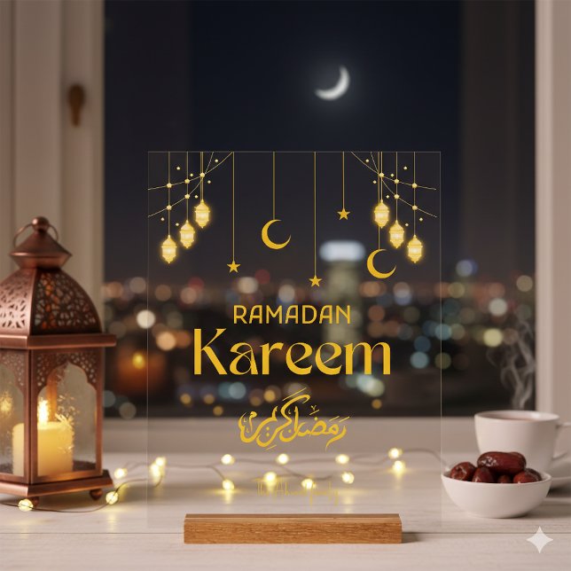 Panneau En Acrylique Ramadan Kareem Personalized Acrylic Sign Minimal (Créateur téléchargé)