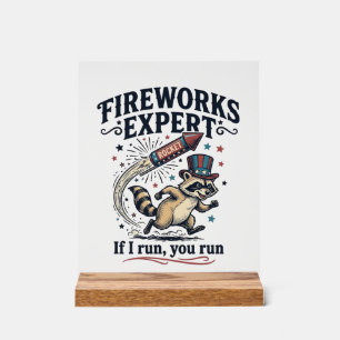 Panneau En Acrylique Raton expert en feux d'artifice vintage Quatre Jui