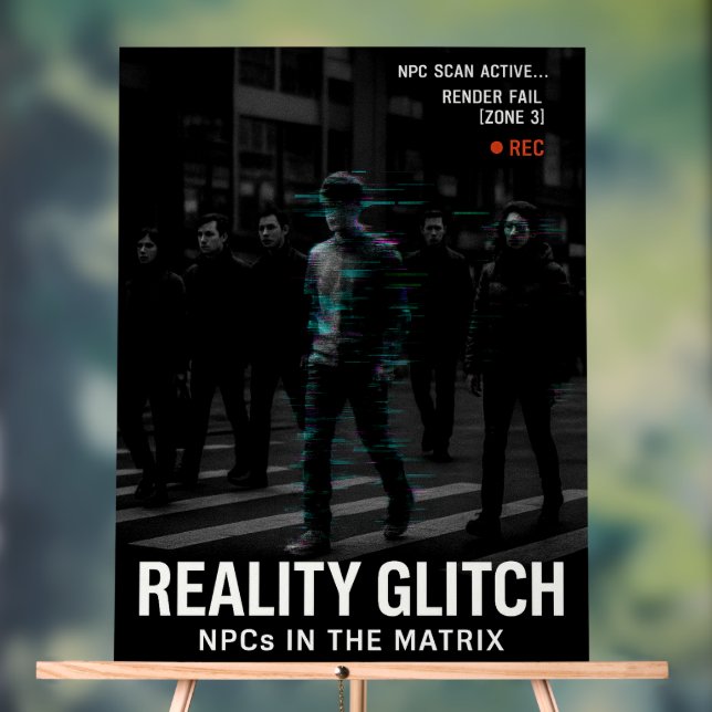 Panneau En Acrylique Reality Glitch - Simulation de surveillance NPC (Neutre)