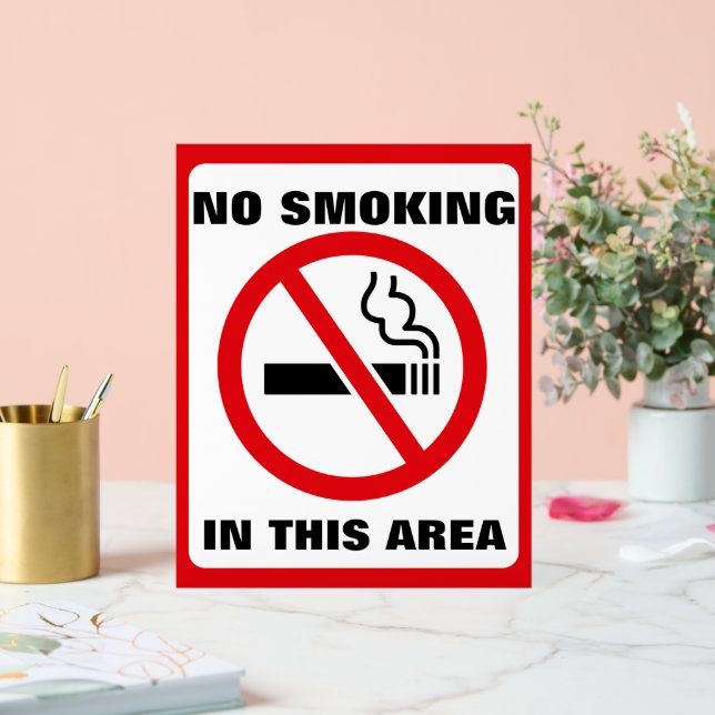 Panneau En Acrylique Red and White No Smoking (Mariage)