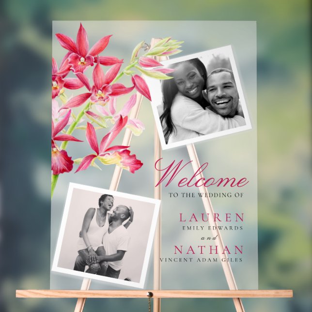 Panneau En Acrylique Red Phaiocalanthe mariage d'aquarelle orchidée de  (Neutre)